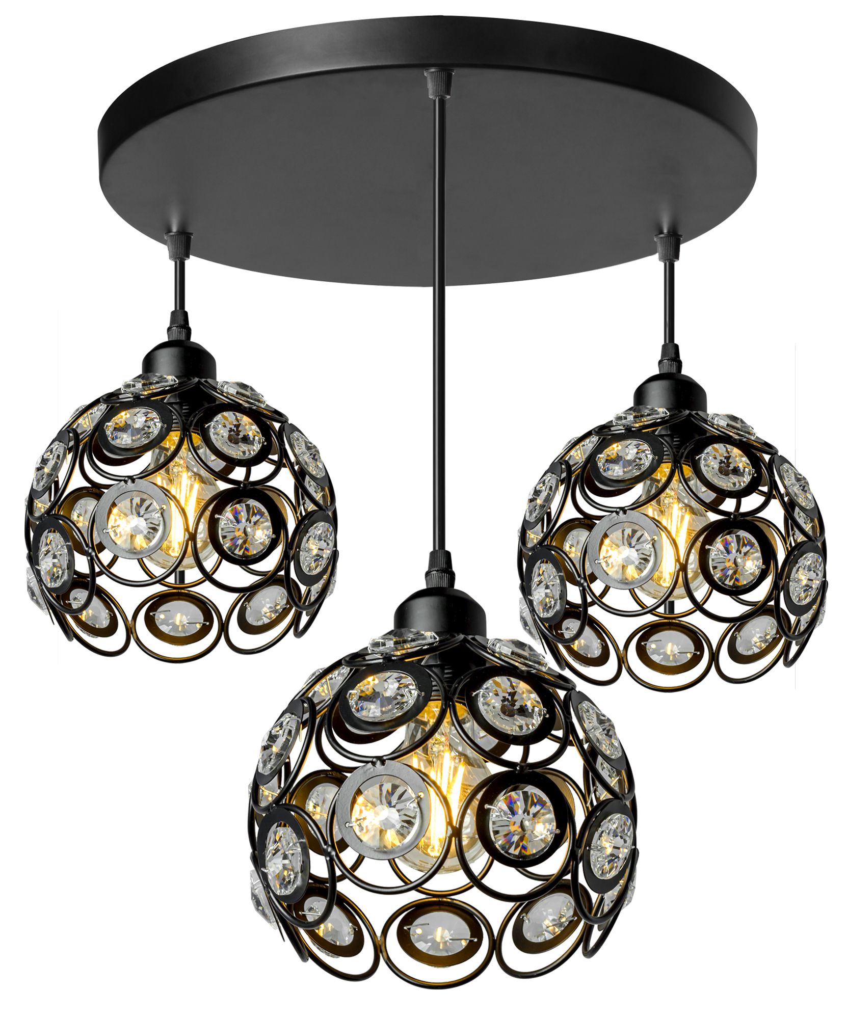 TOOLIGHT hängande taklampa APP209-3CPR Svart 94,5x30x94,5cm