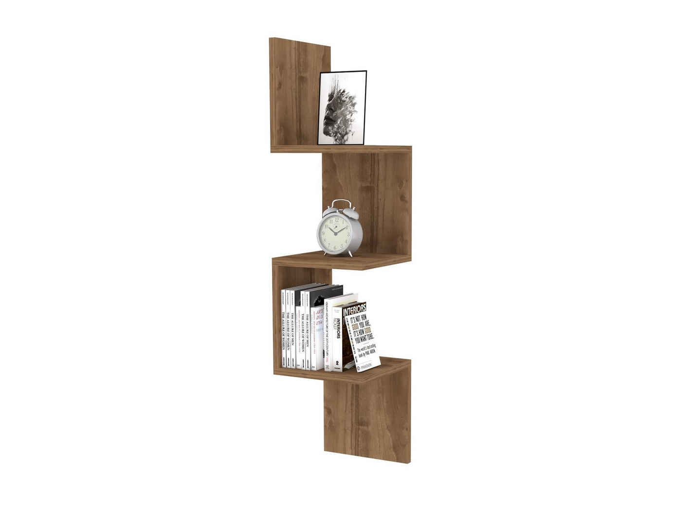 Norda Design modern vägghylla, 100 % melaminbelagd, 25x105,4x25 cm, 18 mm tjock, stilren förvaringslösning