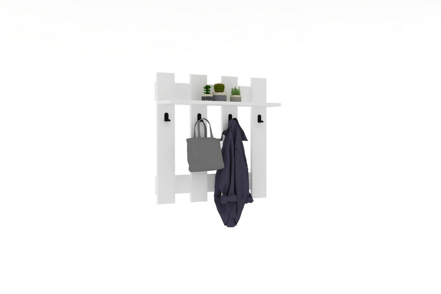 Norda Design Modern väggkroklist, 70 x 70 x 18 cm | 100% melaminbelagd, 18 mm tjock | Mångsidig & stilren