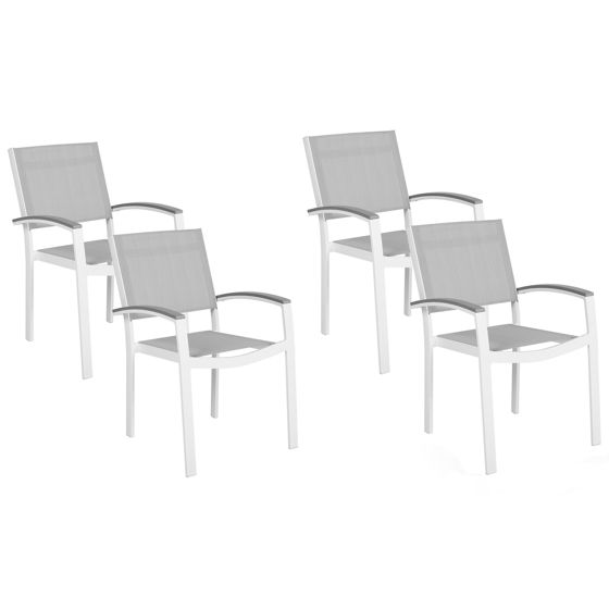 Set med 4 trädgårdsstolar PERETA Metall Grå