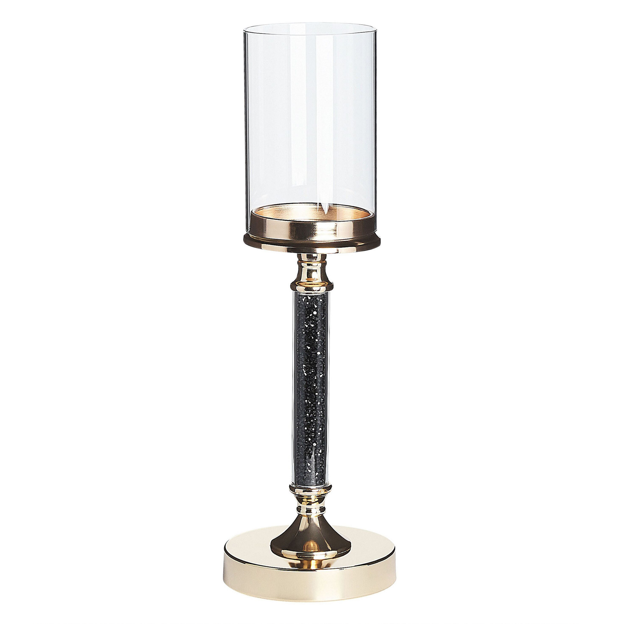 Ljusstake ABBEVILLE 41 cm Glas Svart