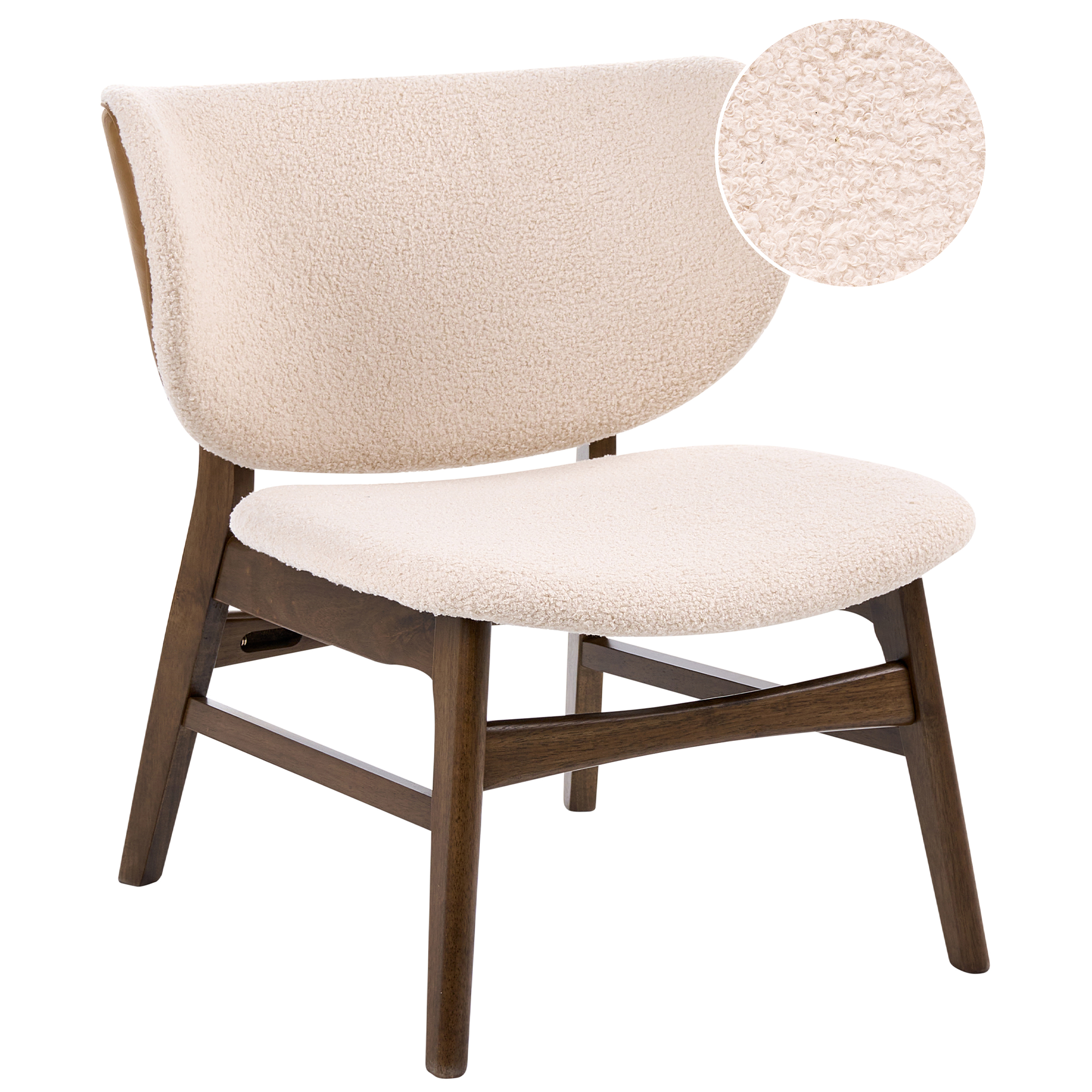 Fåtölj DAY Bouclé Brun/ Ljusbeige