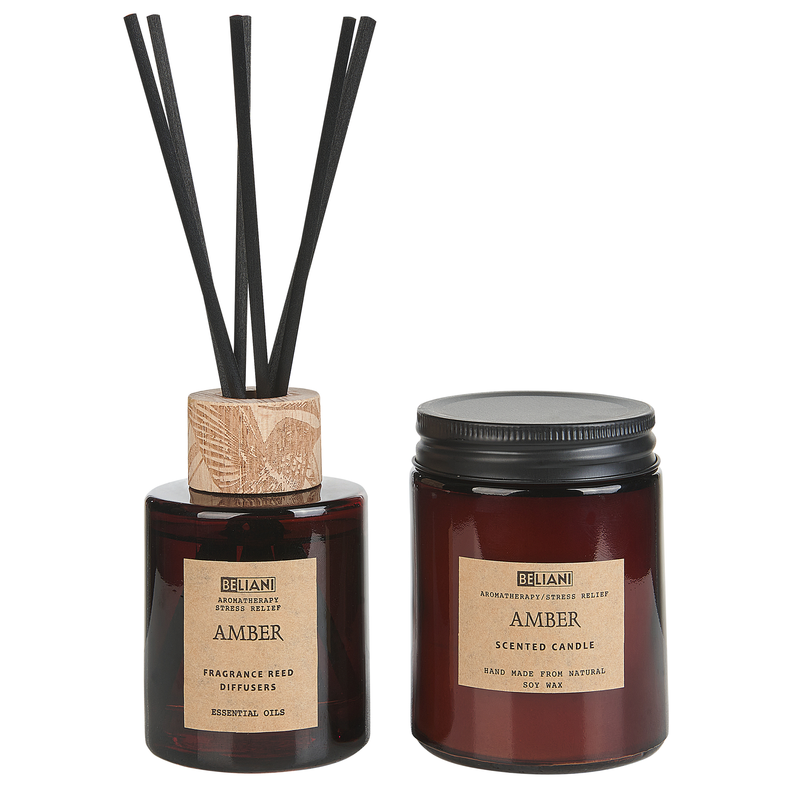 Doftljus med doftspridare DARK ELEGANCE 9 cm Brun