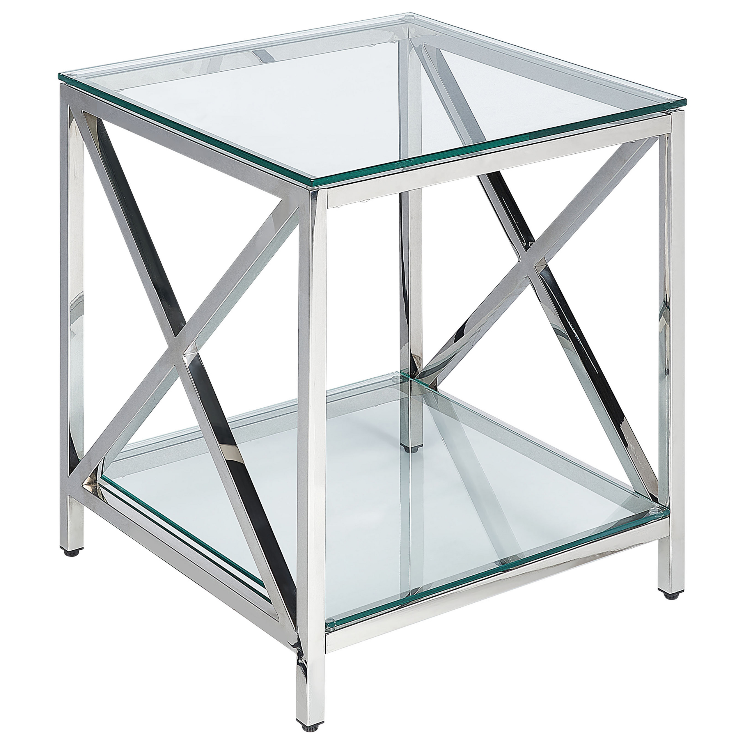 Sidobord AUDET Härdat glas Silver