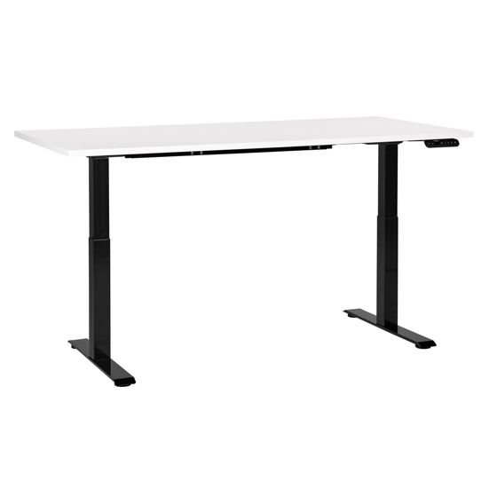 Elektriskt höj- och sänkbart skrivbord DESTINES 160 cm 72 cm Vit/ Svart