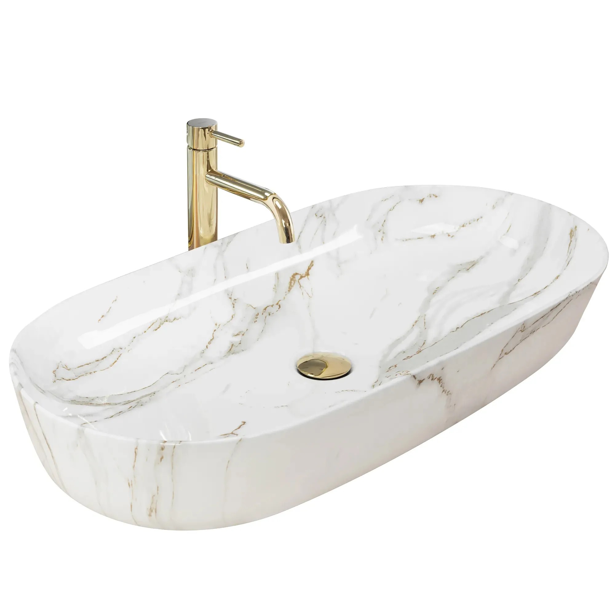 REA Bänkskål CLEO 81 SHINY AIAX Vit, 81x41x13,5cm