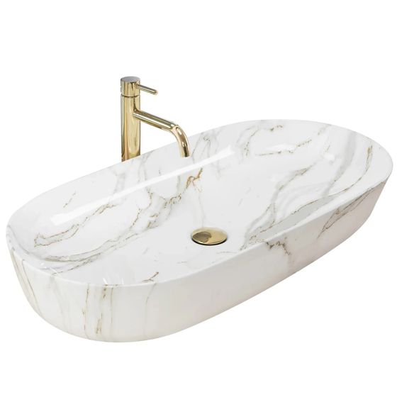 REA Bänkskål CLEO 81 SHINY AIAX Vit, 81x41x13,5cm
