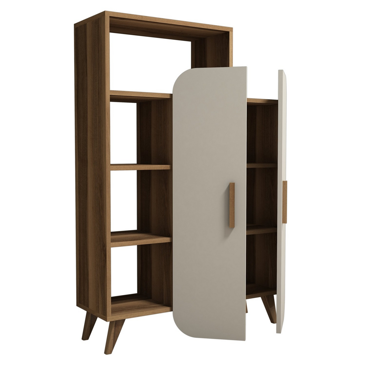 Norda Design Modern bokhylla, 90 x 132 x 32 cm, 100 % melaminbelagd, väggmonterbar, max belastning 45 kg