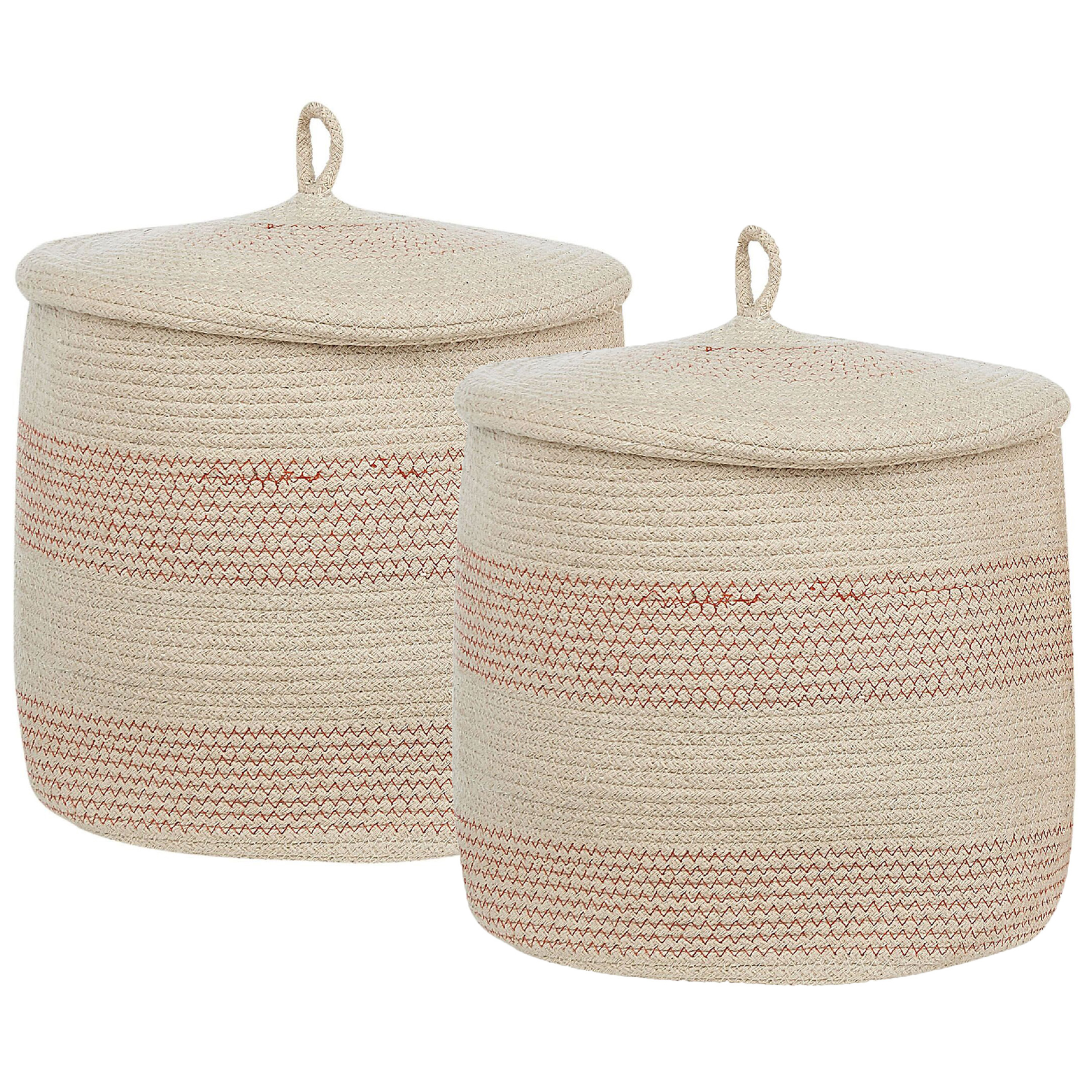 Set med 2 korgar SILOPI Bomull Ljusbeige