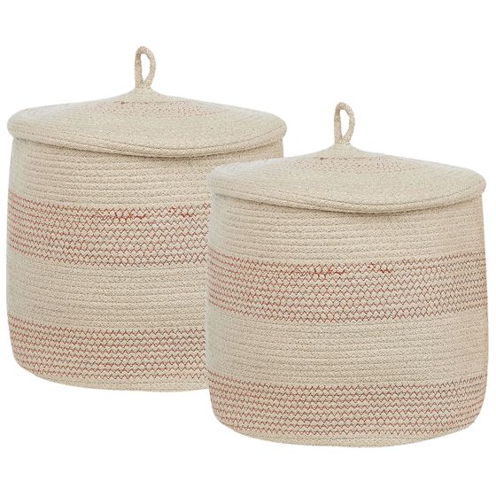Set med 2 korgar SILOPI Bomull Ljusbeige