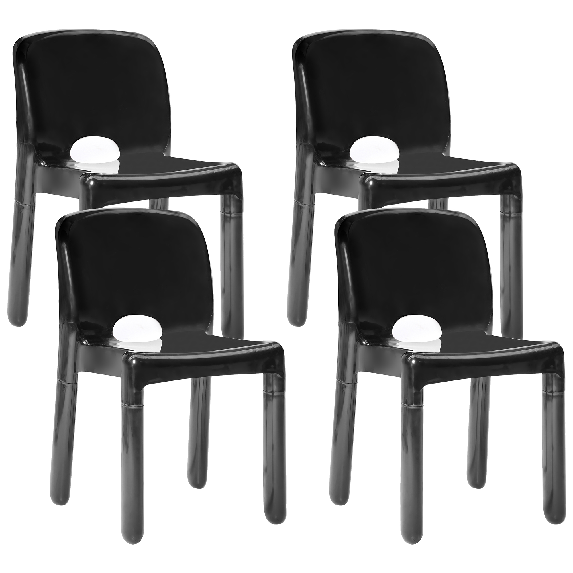 Set med 4 trädgårdsstolar BETIM Svart