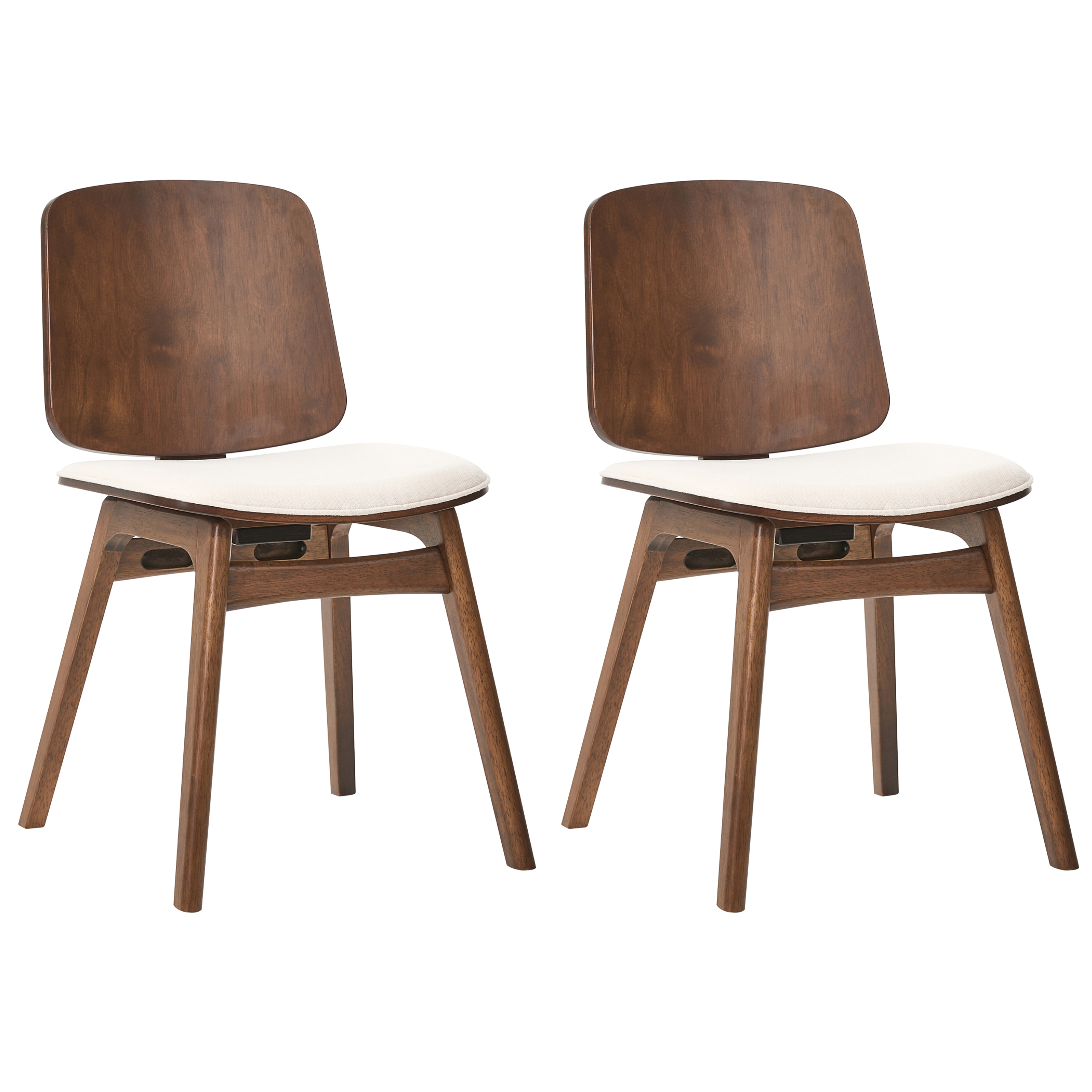 Set med 2 matstolar CHARLESTON Trä Brun/ Ljusbeige