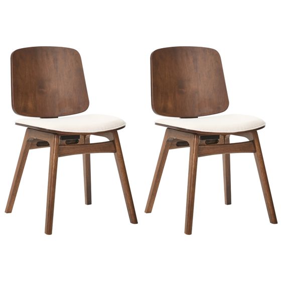 Set med 2 matstolar CHARLESTON Trä Brun/ Ljusbeige