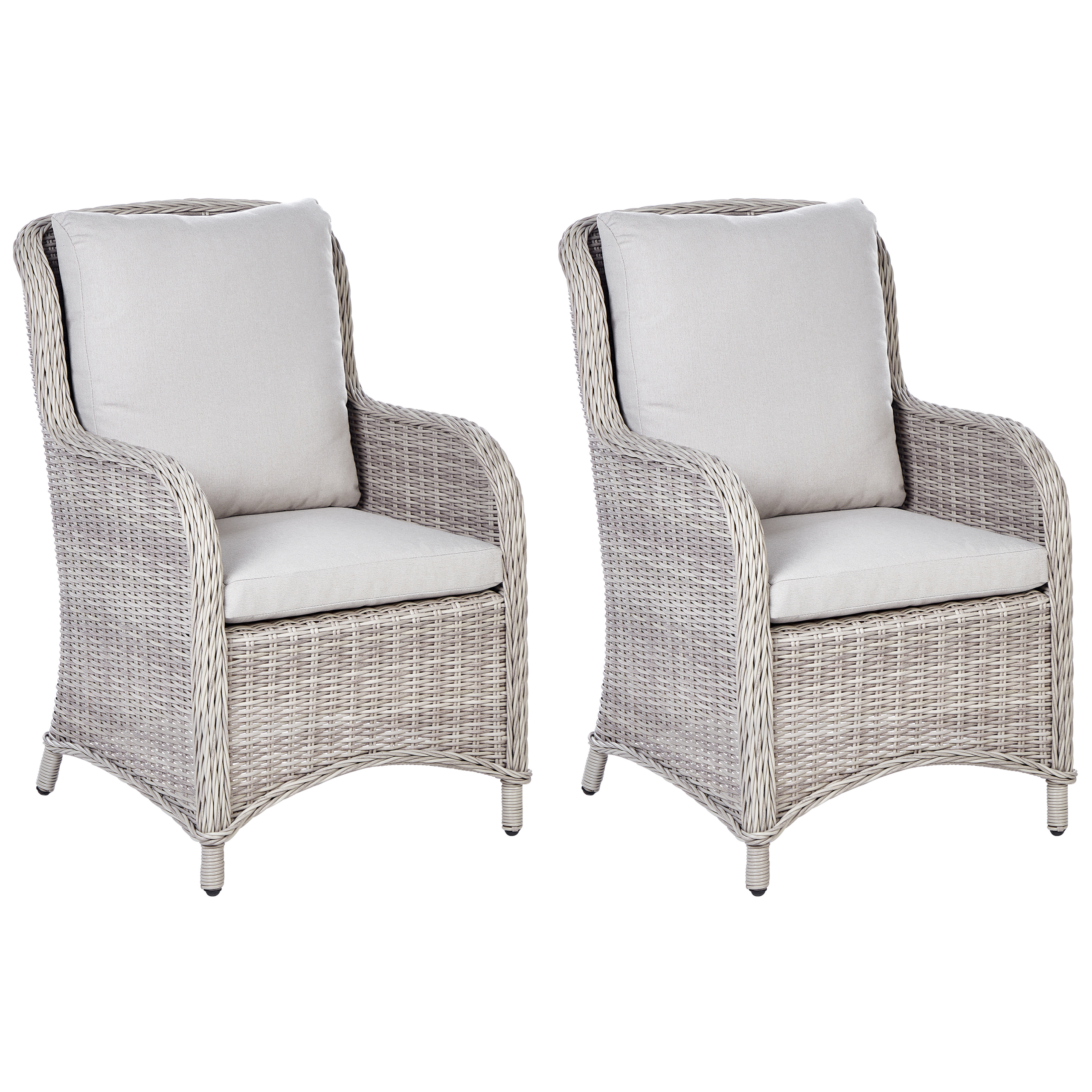 Set med 2 trädgårdsfåtöljer CASCAIS Konstrotting Beige