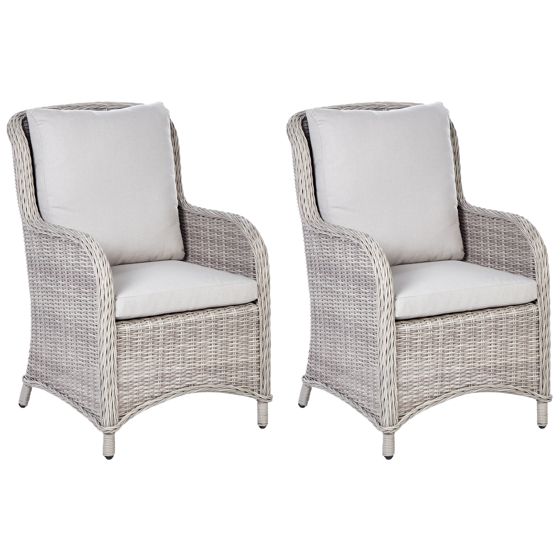 Set med 2 trädgårdsfåtöljer CASCAIS Konstrotting Beige