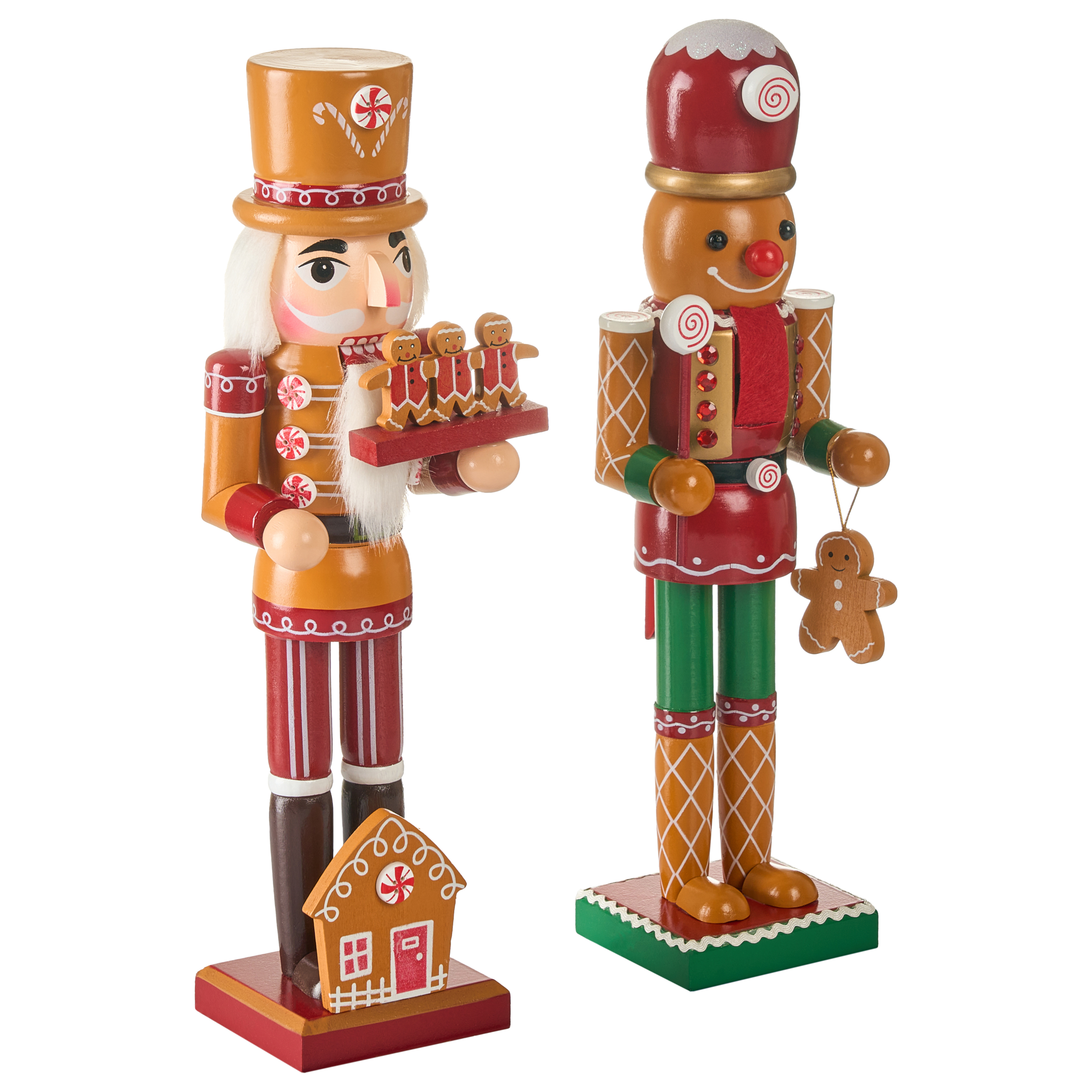 Set med 2 figuriner GRANSJON 35 cm Nötknäckare Orange