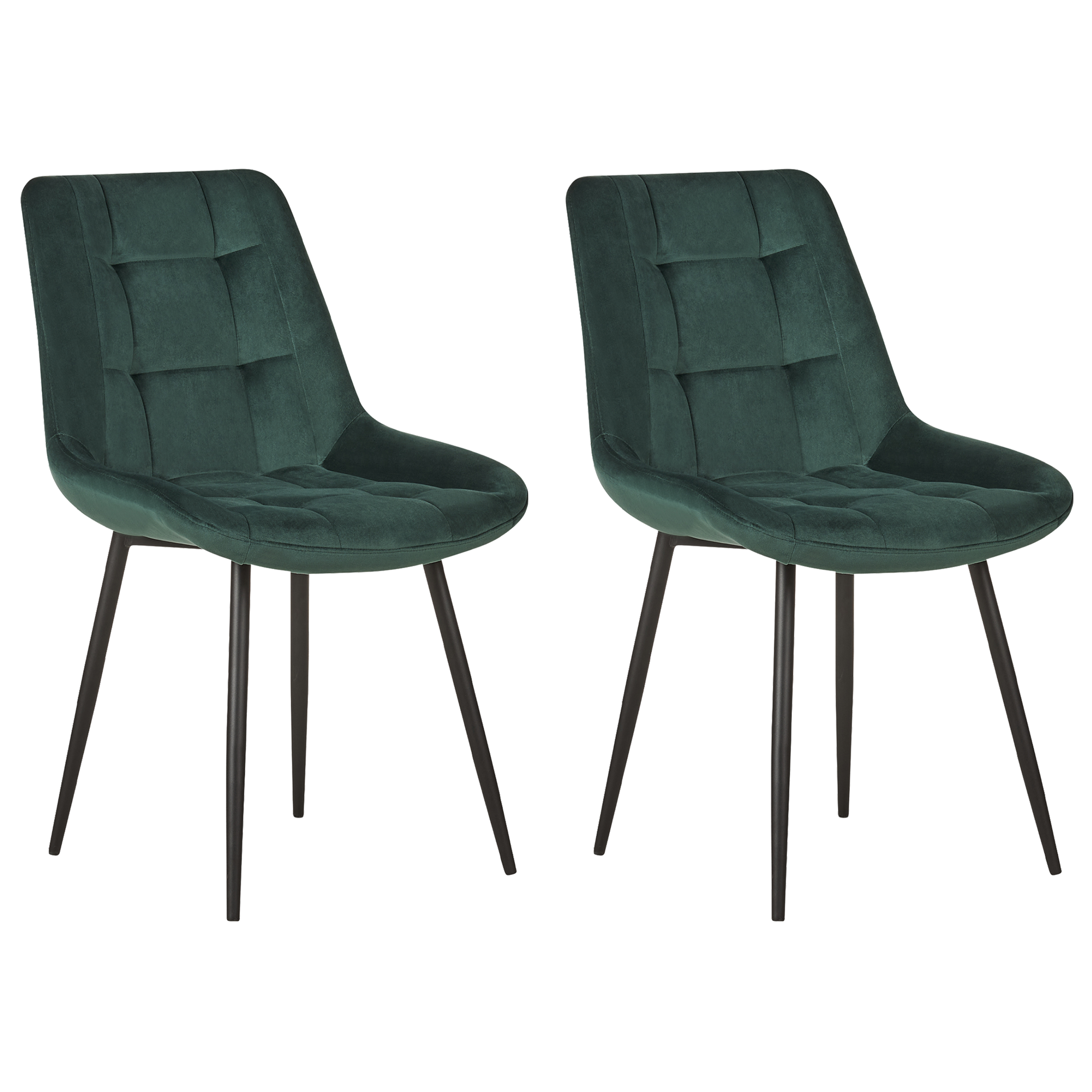 Set med 2 matstolar MELROSE Sammet Mörkgrön