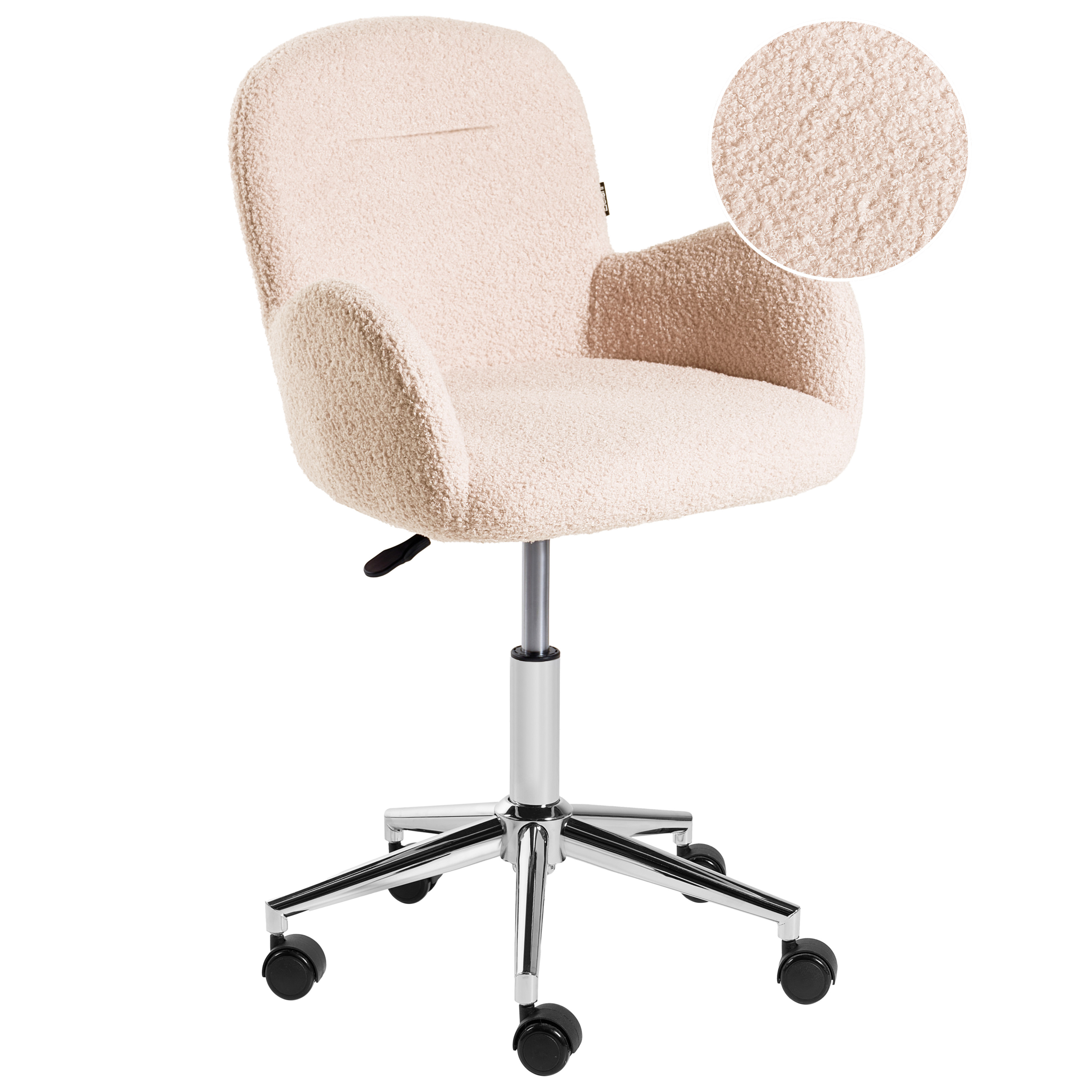Skrivbordsstol PRIDDY Bouclé Ljusbeige