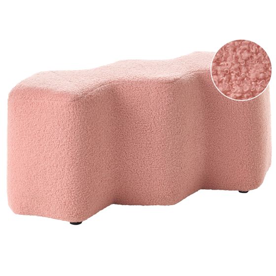 Klädd bänk LITTLETON Bouclé Rosa