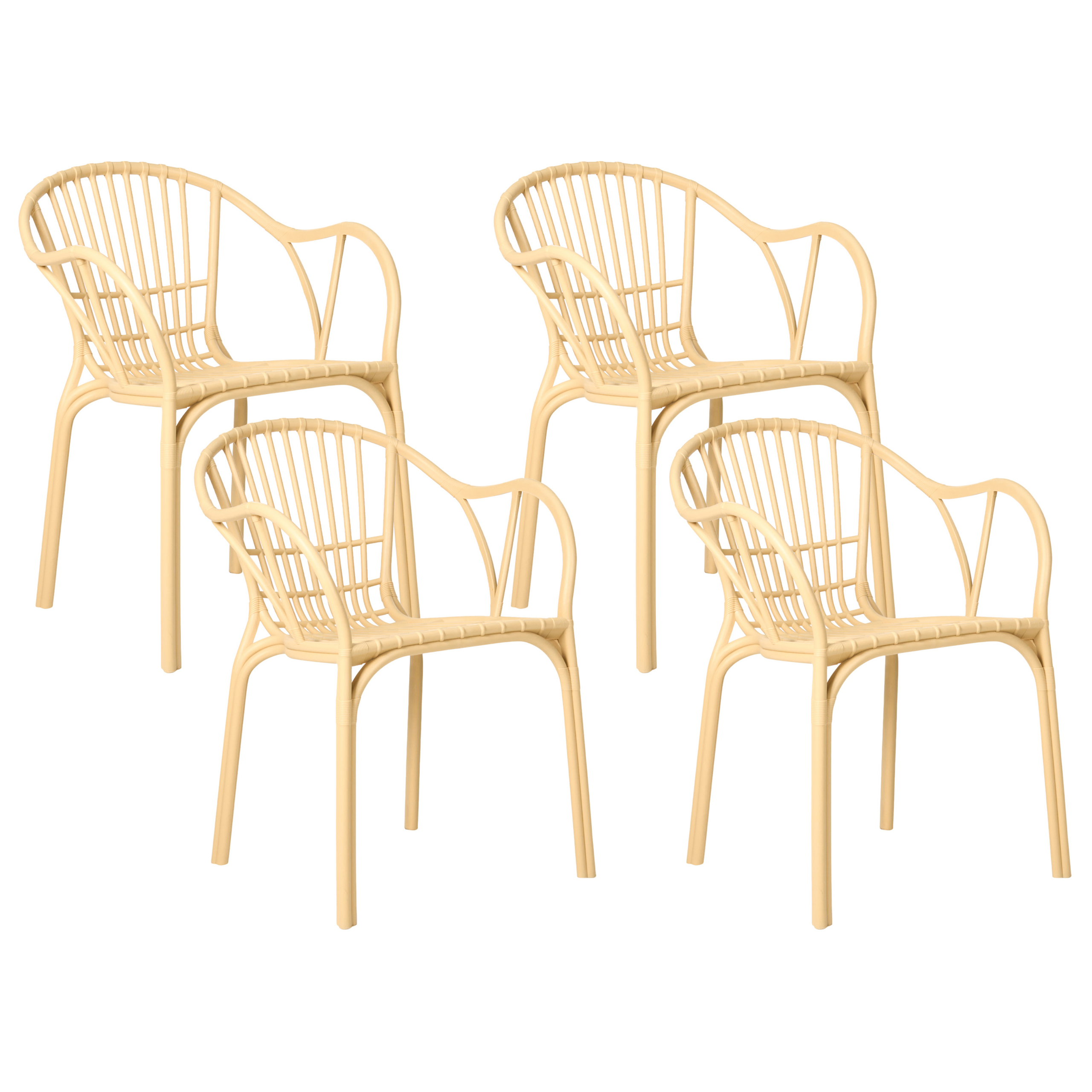 Set med 4 trädgårdsstolar ANDORA Beige