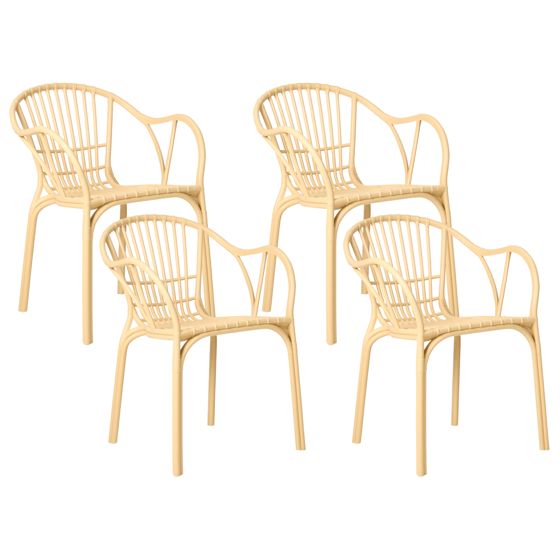 Set med 4 trädgårdsstolar ANDORA Beige