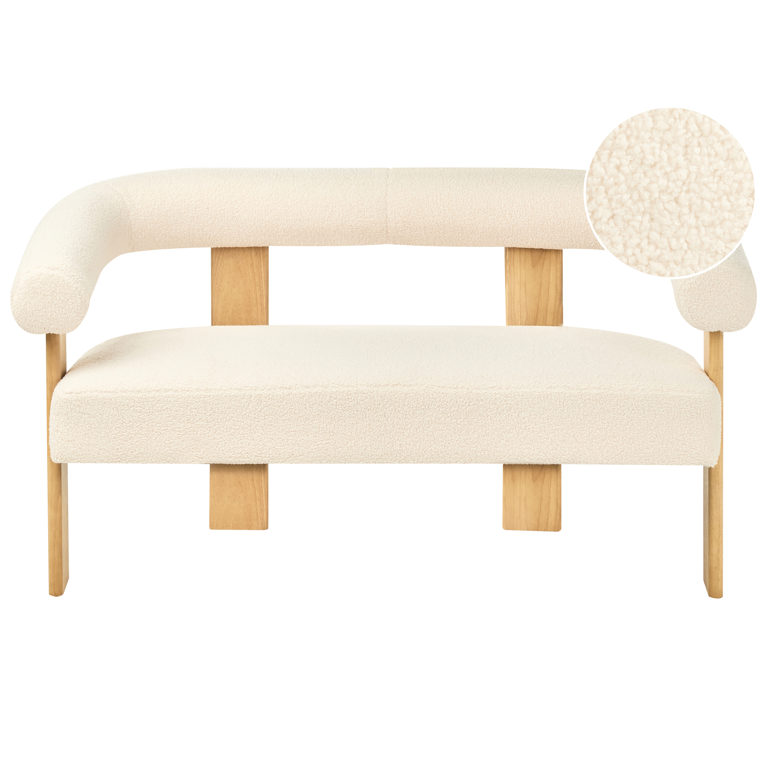 Soffa 2-sits ILBRO Bouclé Off-White/ Ljusbrun