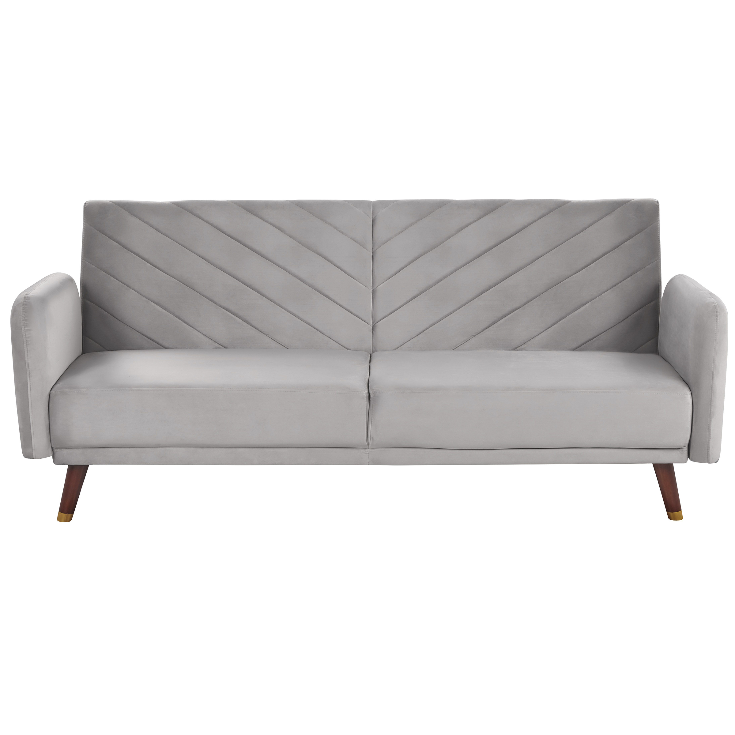 Bäddsoffa 3-sits SENJA Sammet Ljusgrå