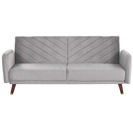 Bäddsoffa 3-sits SENJA Sammet Ljusgrå