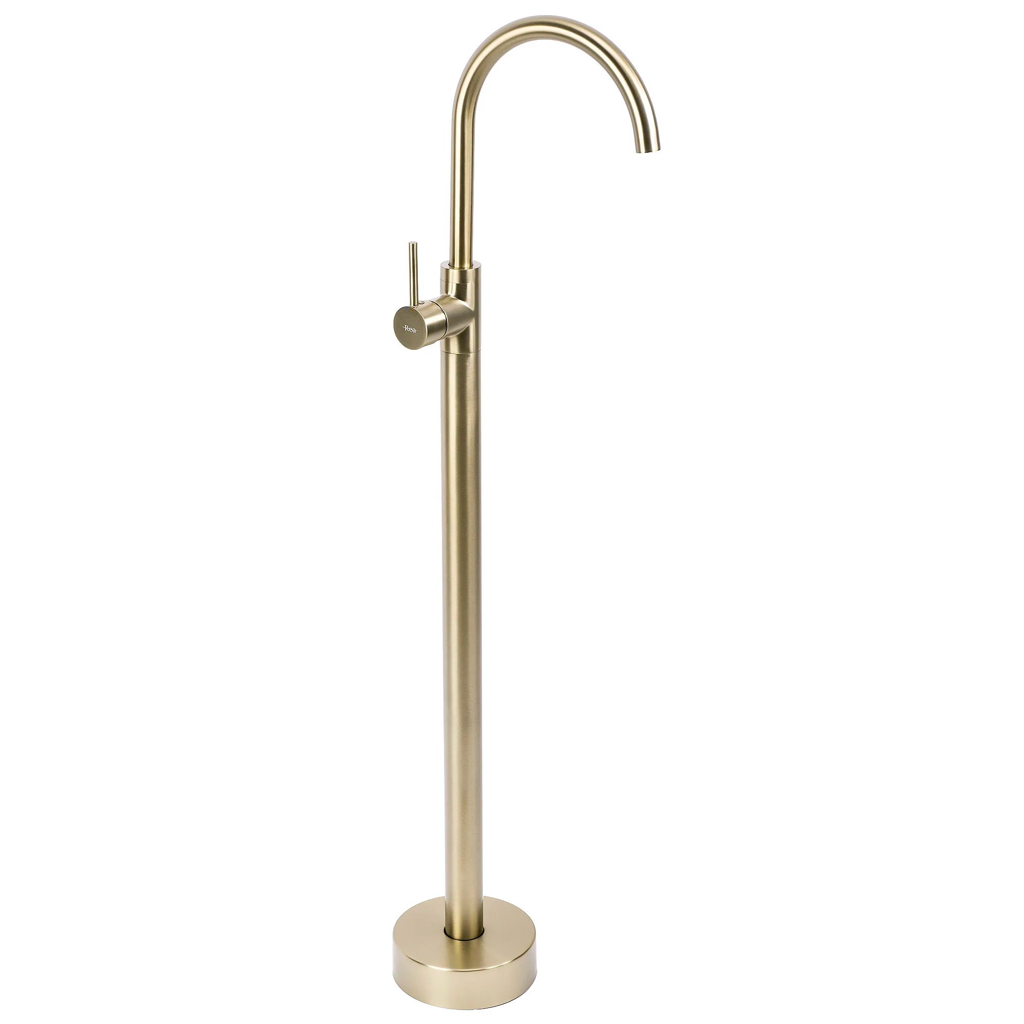 REA Golvmonterad Tvättställsblandare Lungo Borstat Guld, 96x20x107,5cm