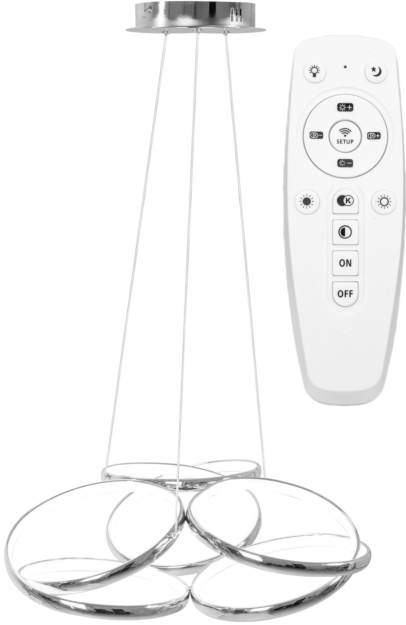 TOOLIGHT hängande taklampa LED APP795-CP FLAT Krom 26x54x70cm