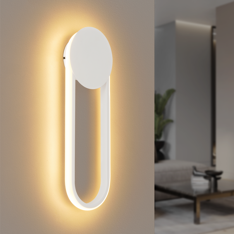NETTLIFE LED-vägglampa för inomhusbruk - 12 W 41 cm trapplampa vit halllampa modern design 3000K