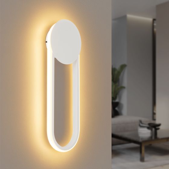 NETTLIFE LED-vägglampa för inomhusbruk - 12 W 41 cm trapplampa vit halllampa modern design 3000K