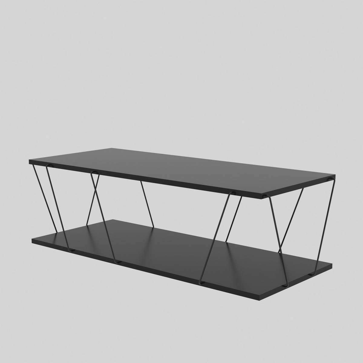 Norda Design Modernt soffbord, 120 cm x 50 cm x 30 cm | 100% melaminbelagt, metallram | Industriell design