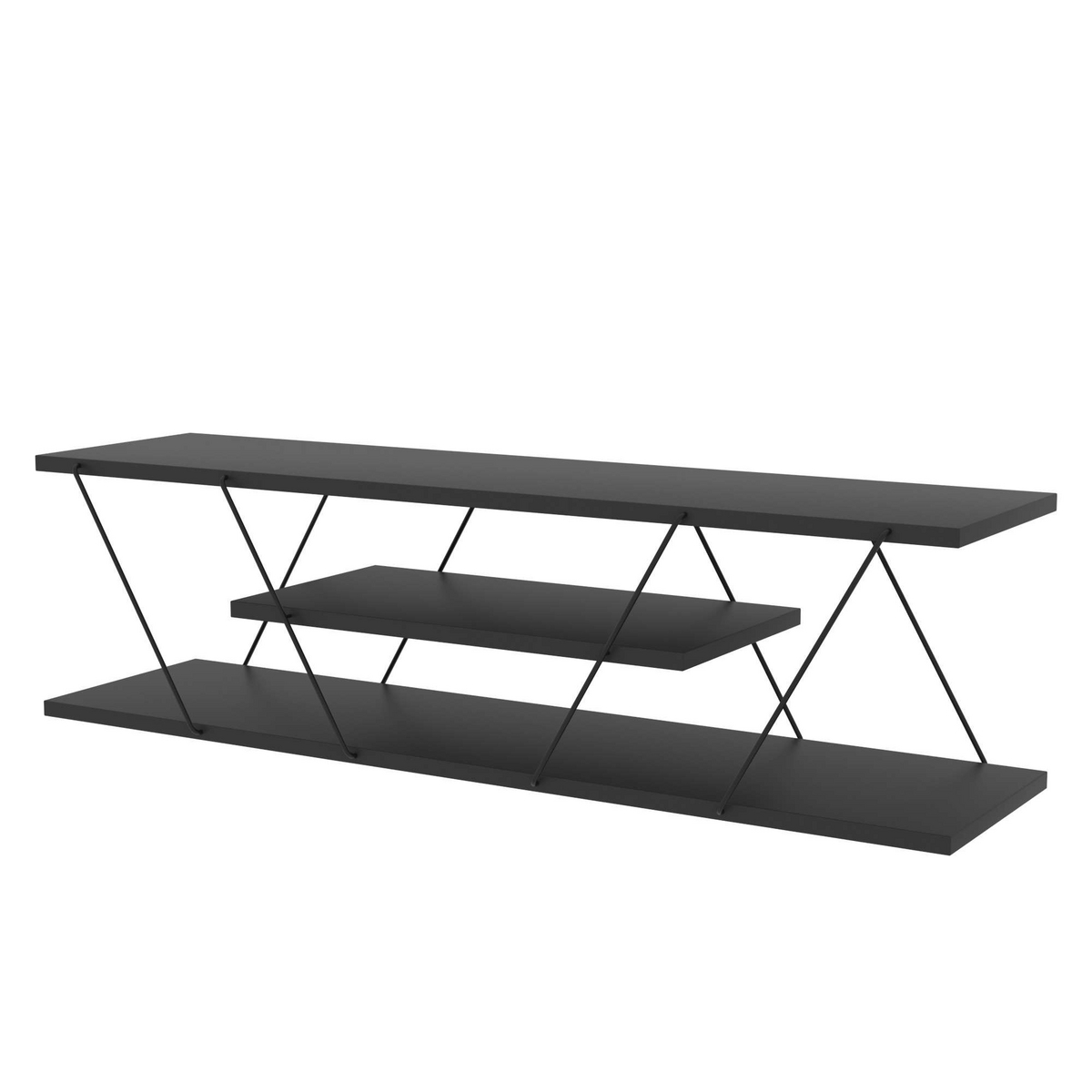 Norda Design Modern TV-bänk med metallram, 120 cm | 100 % melaminbelagd, 18 mm tjock | Stilren industridesign