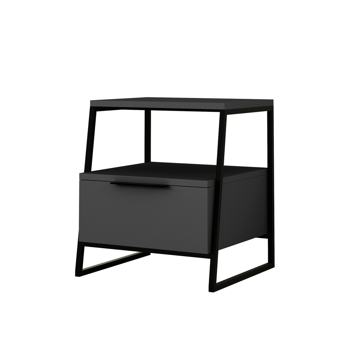 Norda Design modernt nattduksbord, 45 x 50 x 40 cm, 100 % melaminbelagt, mjukstängande gångjärn, stilrent och funktionellt