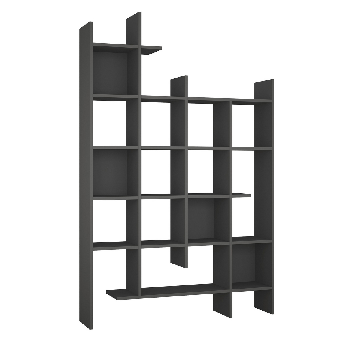 Norda Design Modern bokhylla, 122 cm x 188 cm x 25,5 cm | 100 % melaminbelagd, 18 mm tjock | Väggmonterbar, stilren design