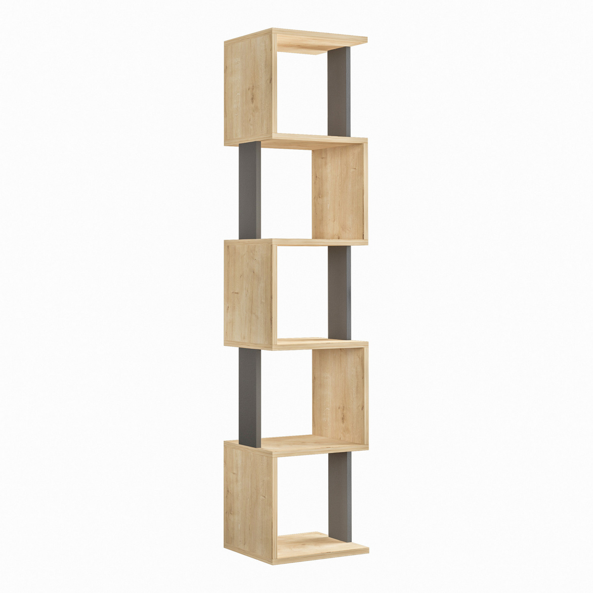Norda Design Modern bokhylla, 161 cm | 100% melaminbelagd, 18 mm tjock | Väggmonterbar, 20 kg kapacitet