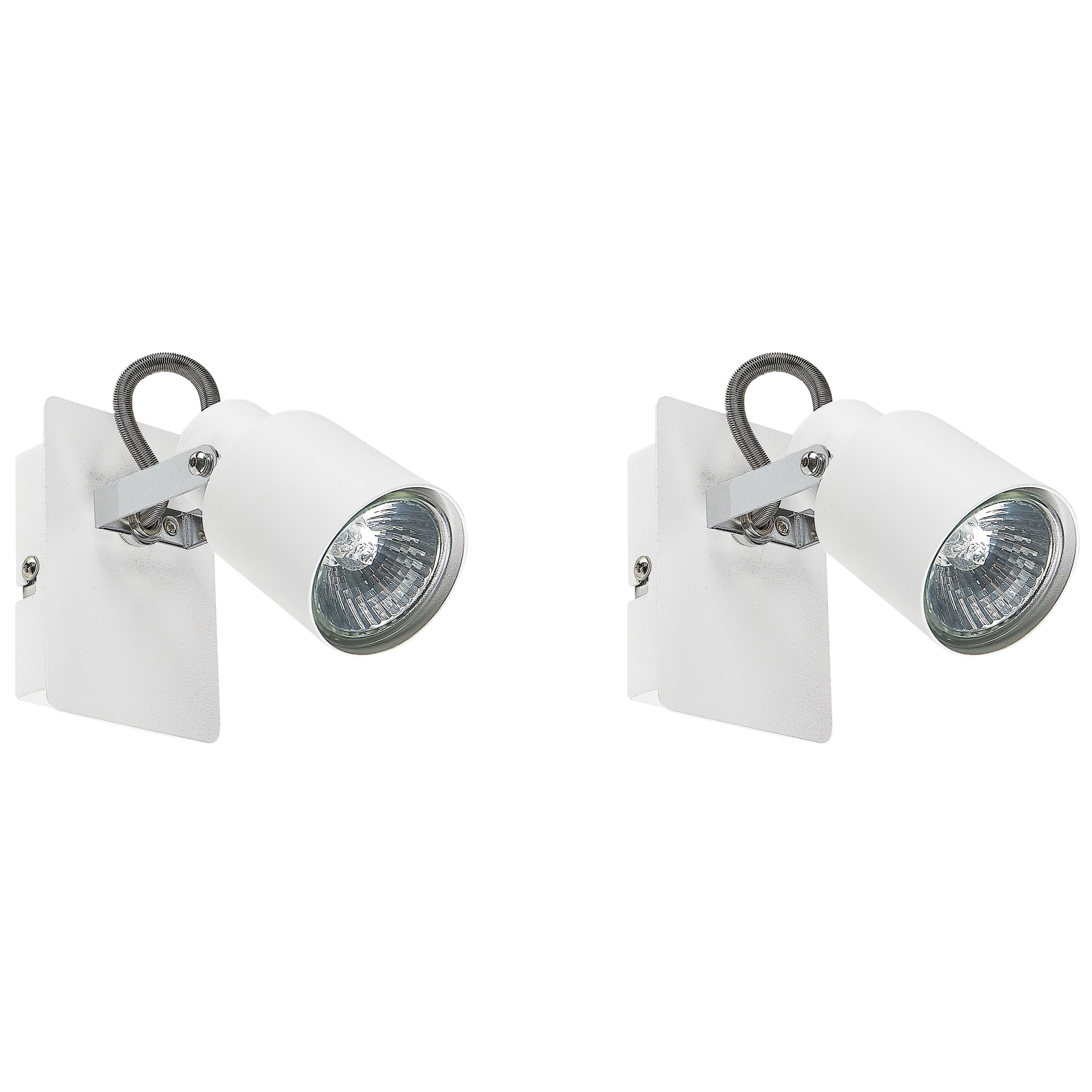 Set med 2 spotlightlampor BONTE Justerbar Metall Vit