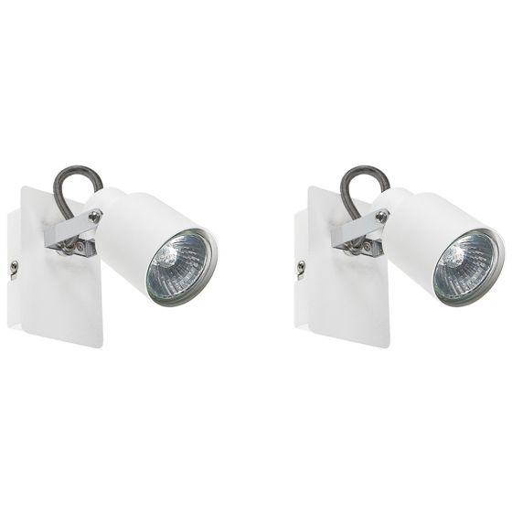 Set med 2 spotlightlampor BONTE Justerbar Metall Vit