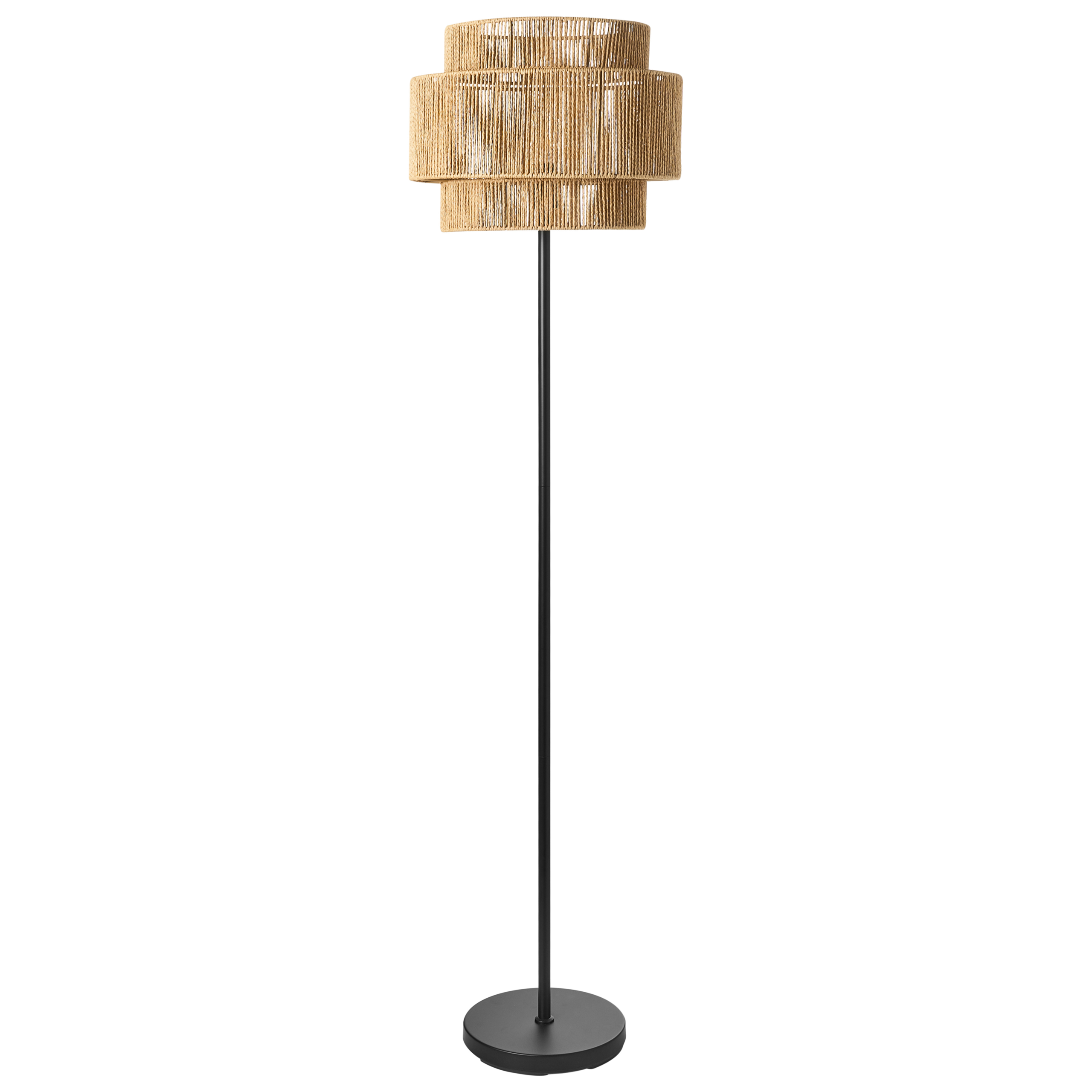 Golvlampa WOKIRO Papperssnöre Naturlig