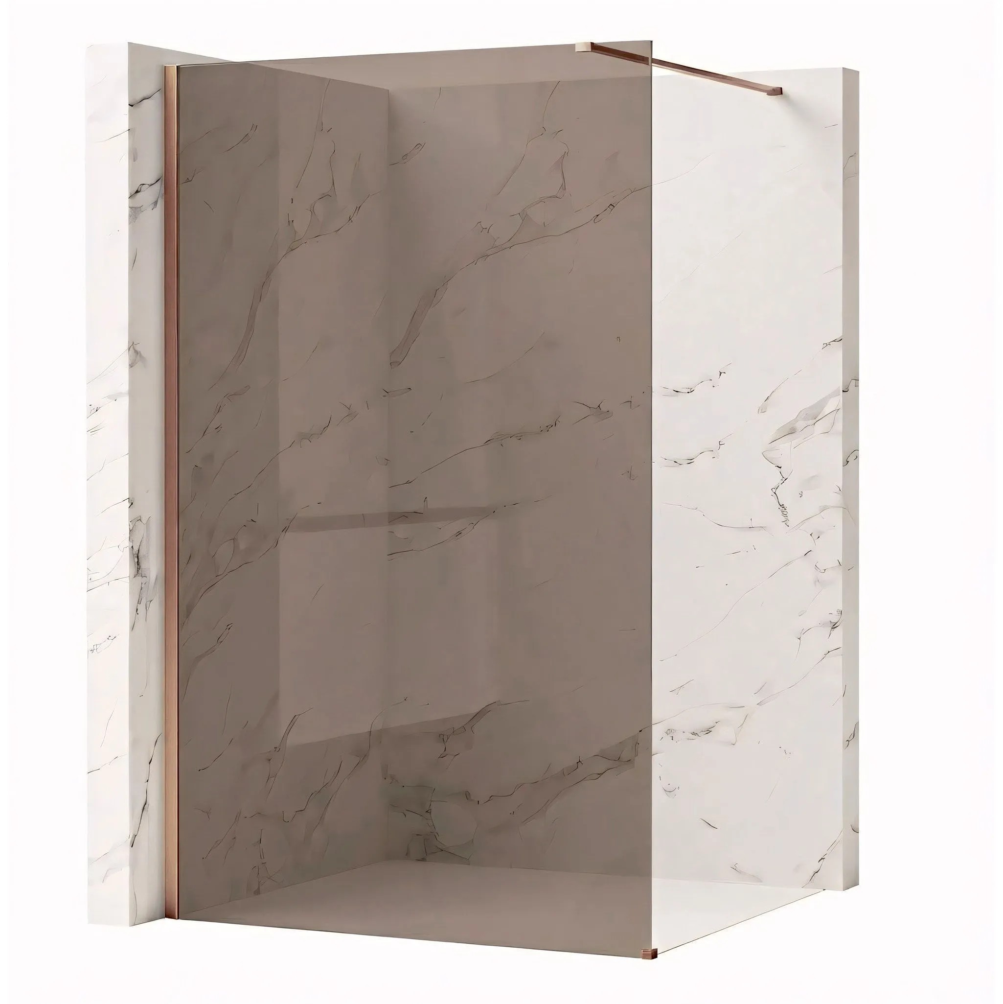 REA Duschvägg Flexi Brown 140 Borstad Koppar, 120x140x195cm