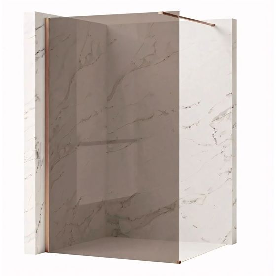 REA Duschvägg Flexi Brown 140 Borstad Koppar, 120x140x195cm