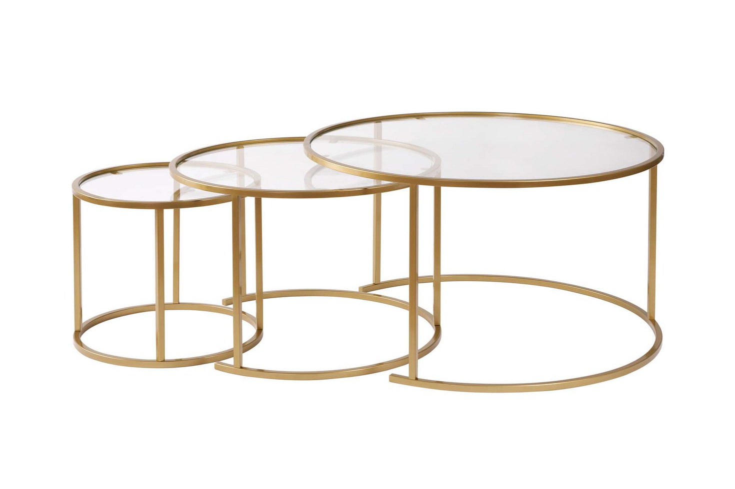 Norda Design Modernt soffbordsset (3 delar), 100% härdat glas, elegant design för hemmet