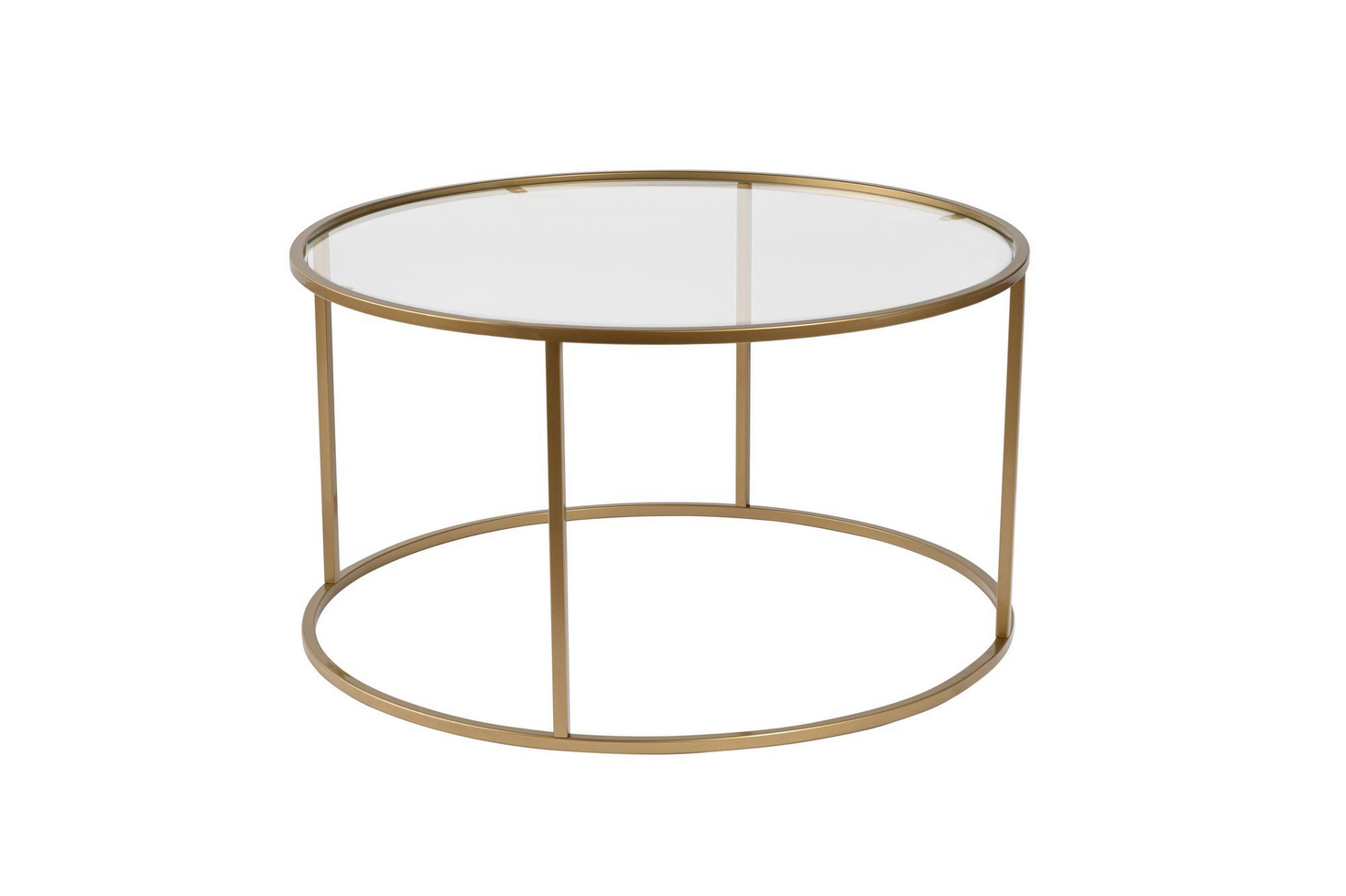 Norda Design Modernt soffbord, 80 x 43 x 80 cm | 100 % härdat glas och metallram | Glamourös design