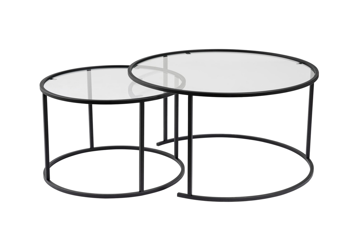 Norda Design Modernt soffbordsset (2 delar), härdat glas och metallram | stilfull industridesign, perfekt för vardagsrummet