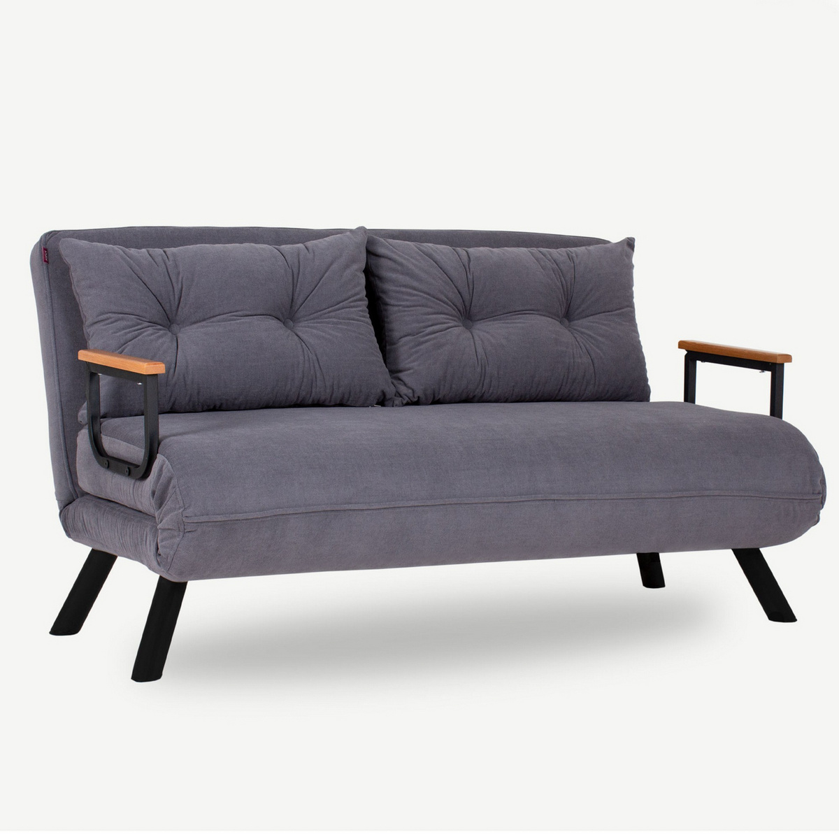 Norda Design Modern 2-sits bäddsoffa, 100 % metallram, justerbart ryggstöd, lätt att fälla ut, maxvikt 200 kg