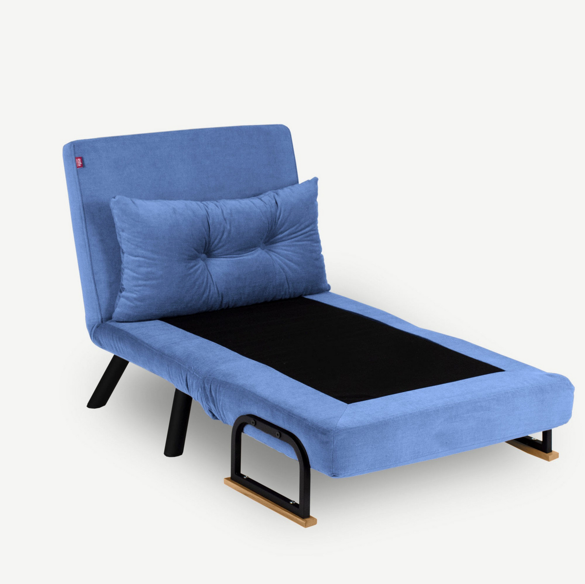 Norda Design Modern 1-sits bäddsoffa, 100 % metallram, justerbart ryggstöd, lätt att fälla ut, stilren och funktionell