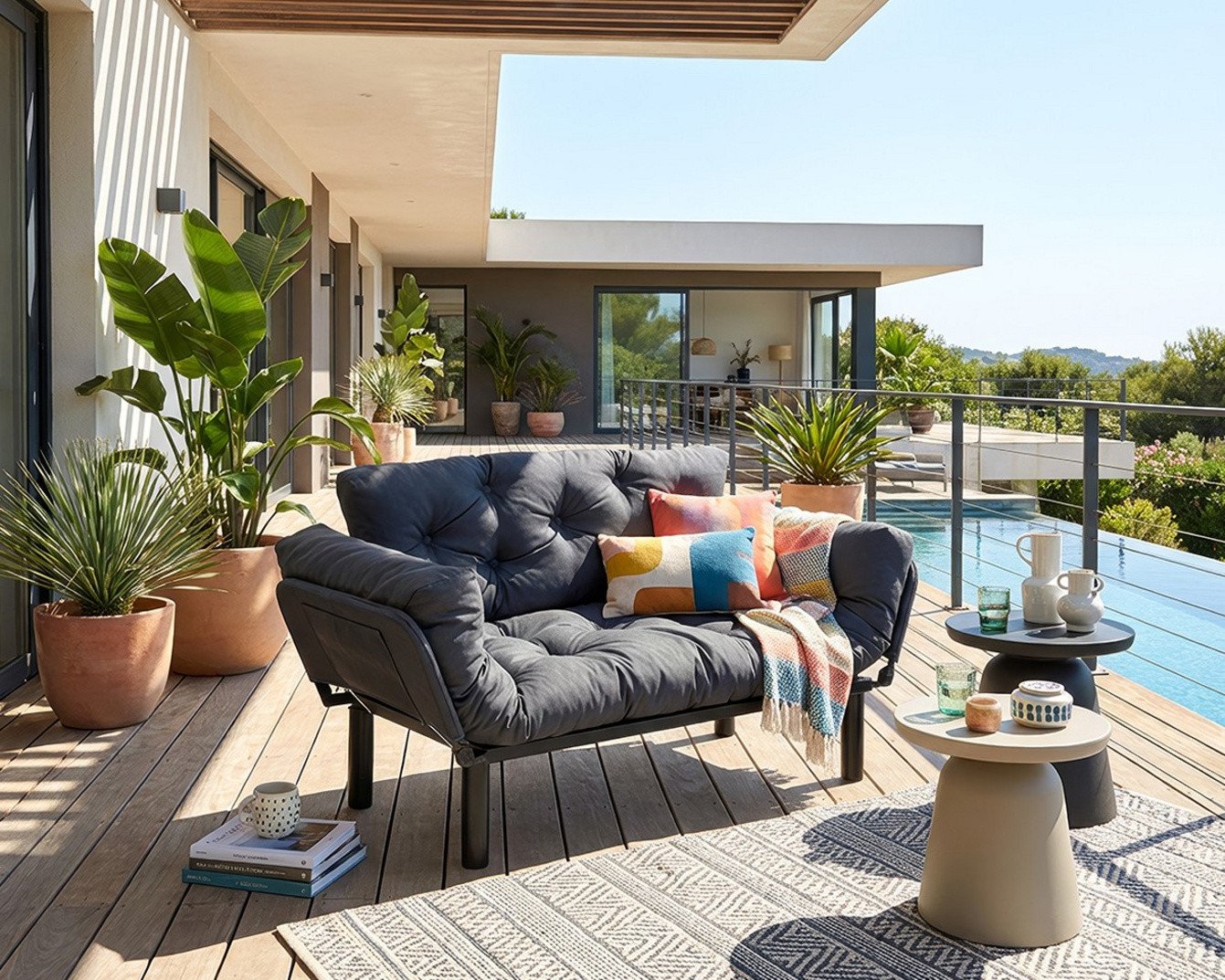 Norda Design 2-sits bäddsoffa för trädgård Nitta Outdoor Double 70 x 150 x 85 cm
