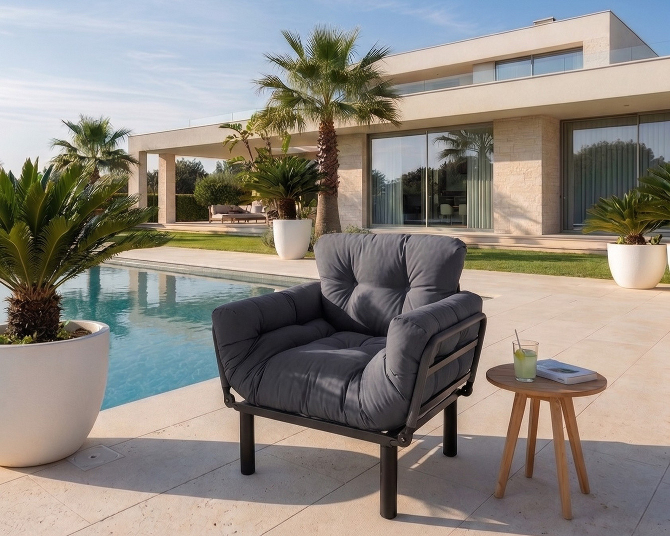 Norda Design 1-sits bäddsoffa för trädgård Nitta Outdoor Single 70 x 95 x 85 cm