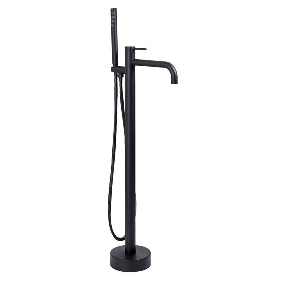 REA Golvmonterad Badkarsblandare Clif Svart, 26x16x99,5cm